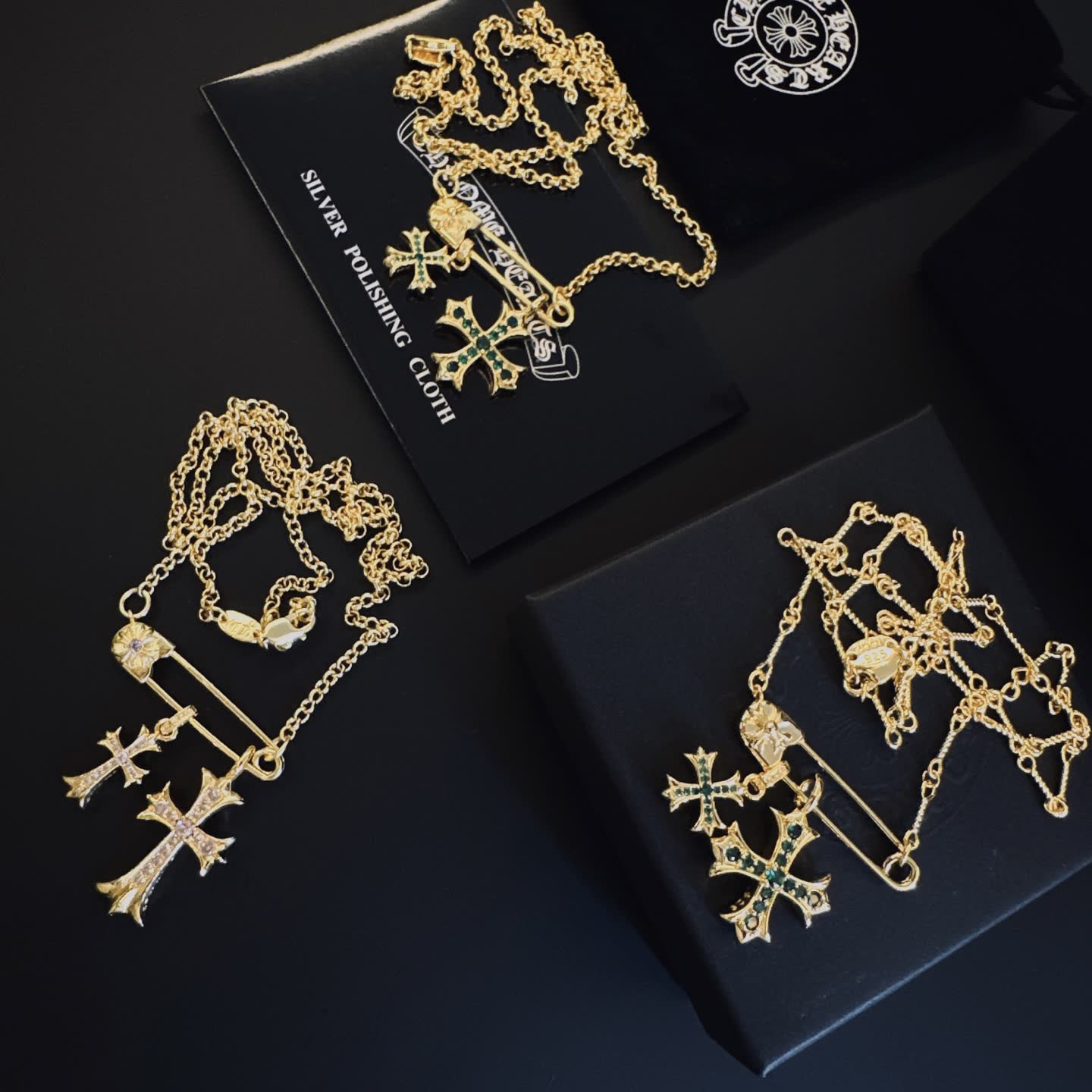 Chrome Hearts Gold Cross Pendant Necklace